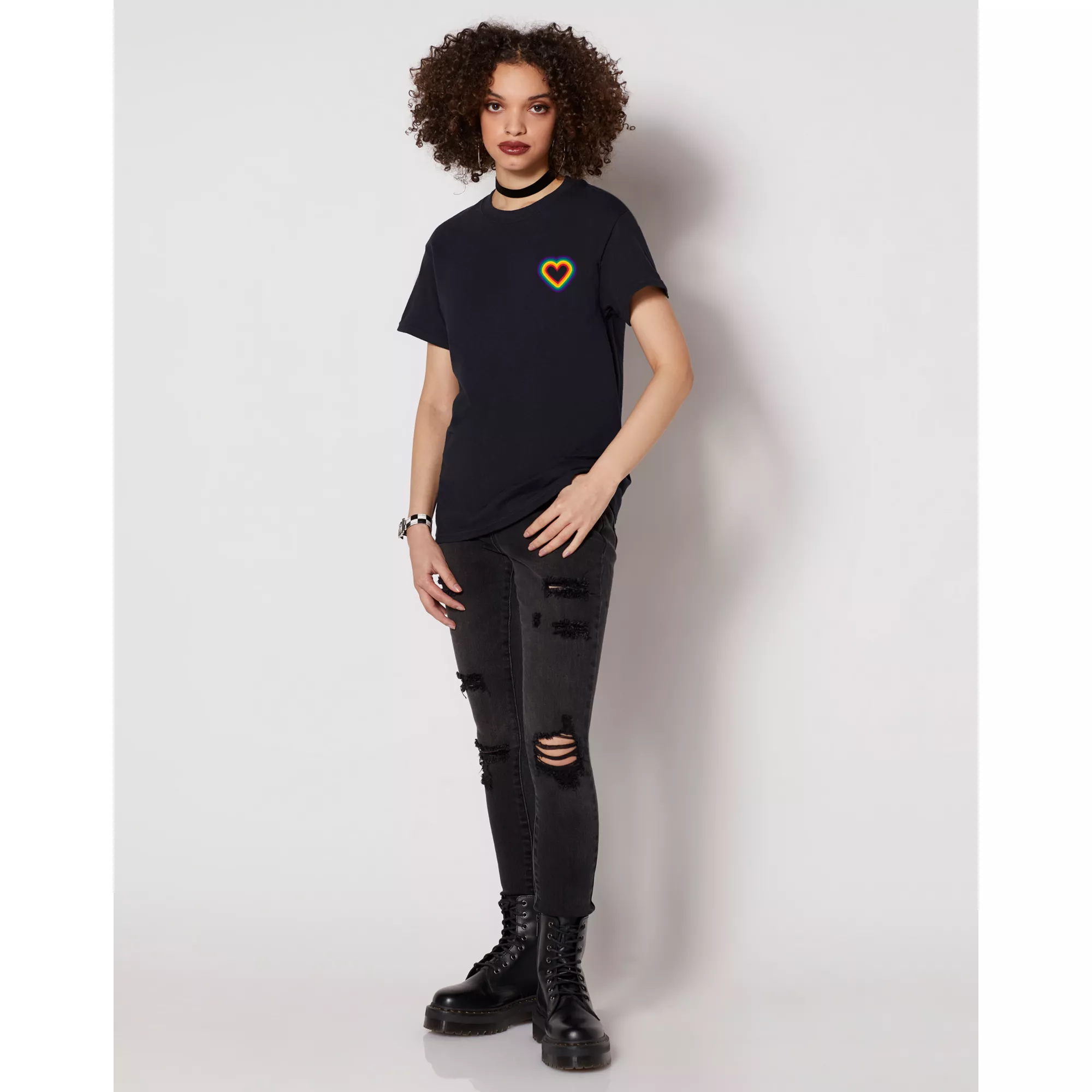 Tiny Rainbow Heart Pride T Shirt at Spencer's