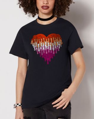 Melting Heart Lesbian Pride T Shirt