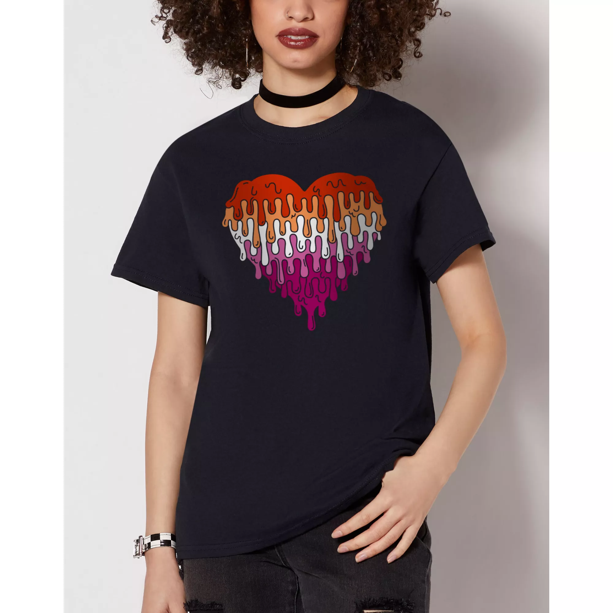 Melting Heart Lesbian Pride T Shirt at Spencer's
