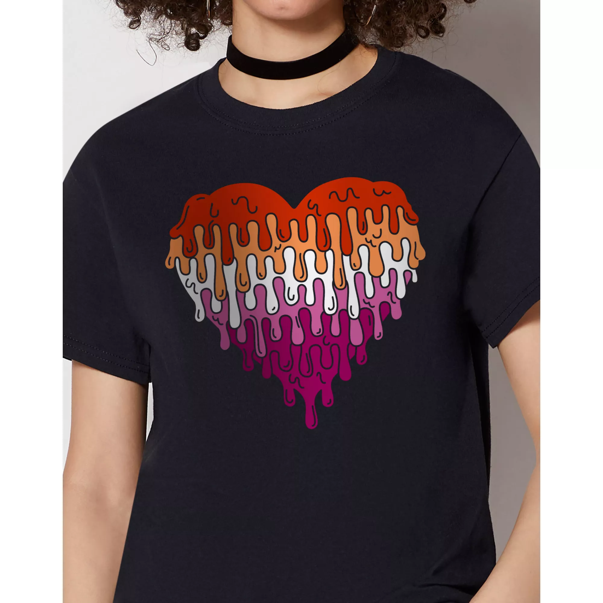 Melting Heart Lesbian Pride T Shirt at Spencer's