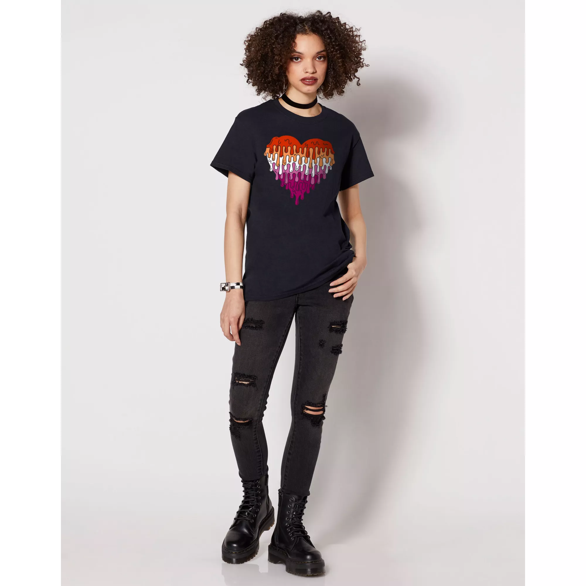 Melting Heart Lesbian Pride T Shirt at Spencer's
