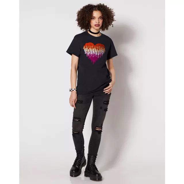 Melting Heart Lesbian Pride T Shirt at Spencer's