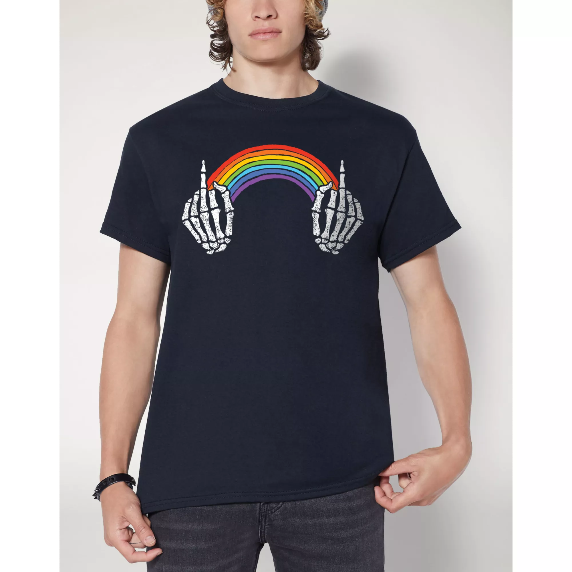 Middle Finger Rainbow Pride T Shirt at Spencer's