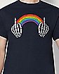 Middle Finger Rainbow T Shirt
