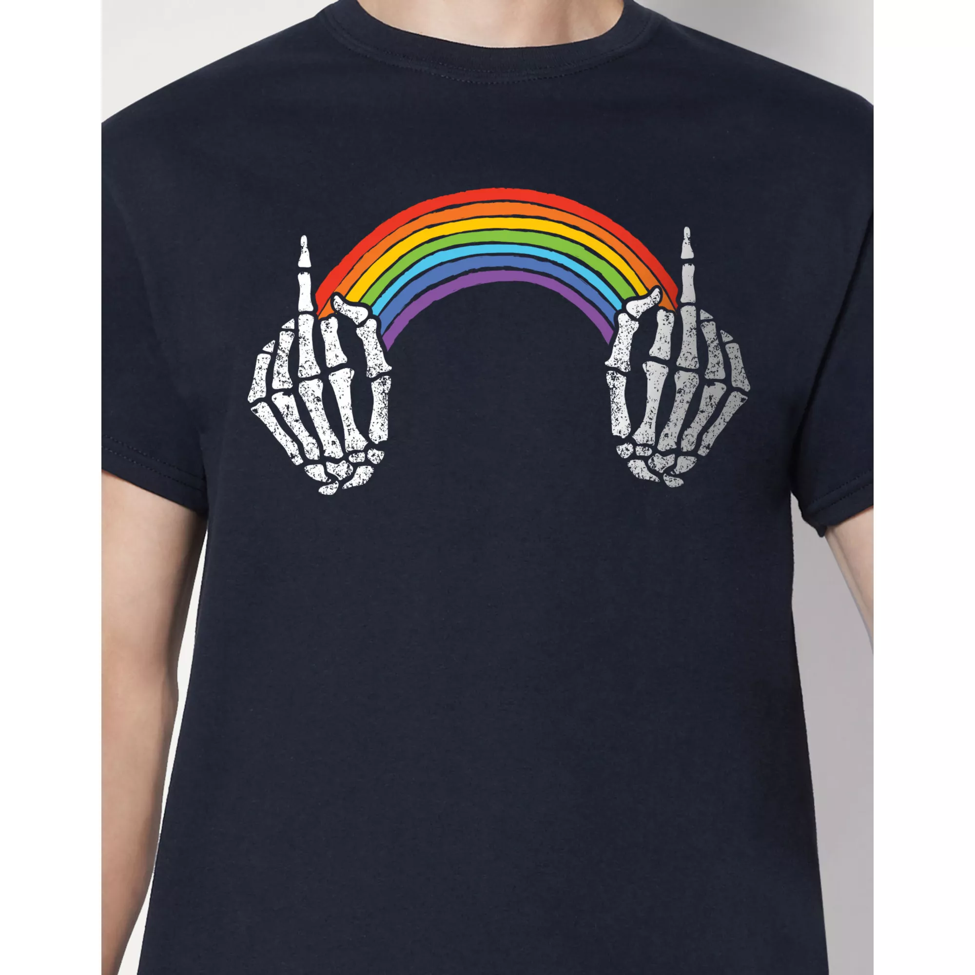 Middle Finger Rainbow Pride T Shirt at Spencer's