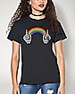 Middle Finger Rainbow T Shirt