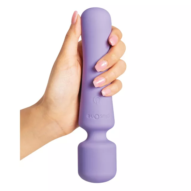 plusOne Vibrating Wand Purple at Spencer's