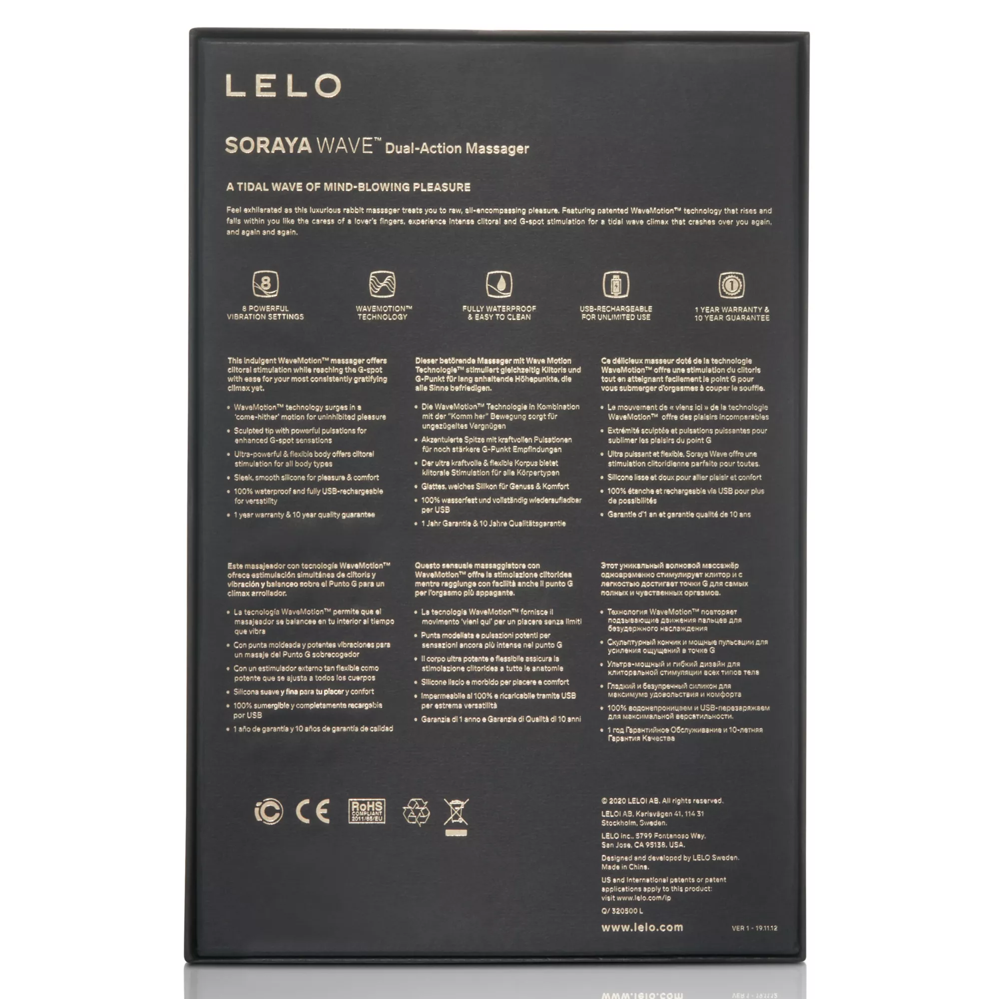 LELO Soraya Wave Rabbit Massager Midnight Blue at Spencer's