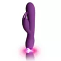 Flutter 10 Function Rechargeable Waterproof Rabbit Vibrator Purple - 7.3 Inch at Spencer's