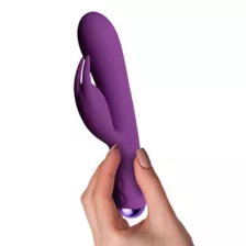Flutter 10 Function Rechargeable Waterproof Rabbit Vibrator Purple - 7.3 Inch at Spencer's