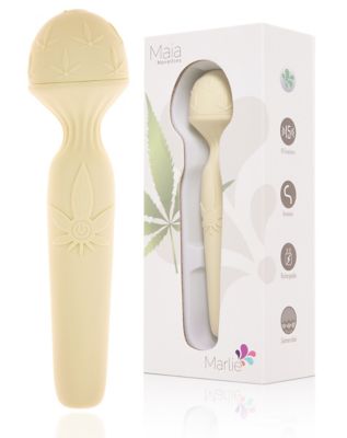 Marlie 15-Function Rechargeable Waterproof Weed Leaf Wand Massager - 8.1  Inch