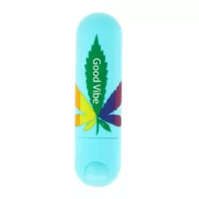 Jessi 420 Blue 10-Function Rechargeable Waterproof Weed Leaf Bullet Vibrator - 3 Inch at Spencer's