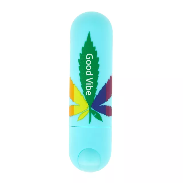 Jessi 420 Blue 10-Function Rechargeable Waterproof Weed Leaf Bullet Vibrator - 3 Inch at Spencer's