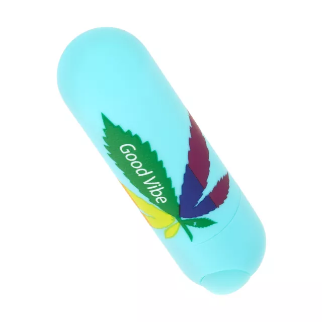 Jessi 420 Blue 10-Function Rechargeable Waterproof Weed Leaf Bullet Vibrator - 3 Inch at Spencer's