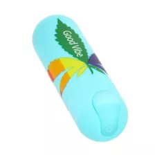 Jessi 420 Blue 10-Function Rechargeable Waterproof Weed Leaf Bullet Vibrator - 3 Inch at Spencer's
