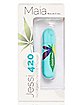 Jessi 420 Blue 10-Function Rechargeable Waterproof Weed Leaf Bullet Vibrator - 3 Inch