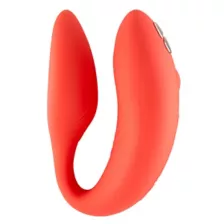 Chorus 10-Function Rechargeable Waterproof Couples Vibrator Coral 3 Inch - We-Vibe at Spencer's
