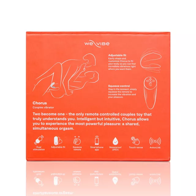Chorus 10-Function Rechargeable Waterproof Couples Vibrator Coral 3 Inch - We-Vibe at Spencer's