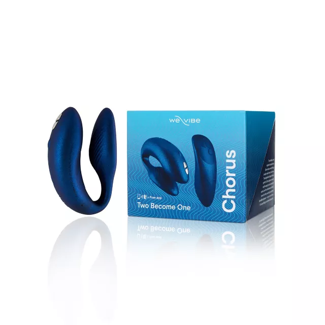 Chorus 10-Function Rechargeable Waterproof Couples Vibrator Blue 3 Inch - We-Vibe at Spencer's