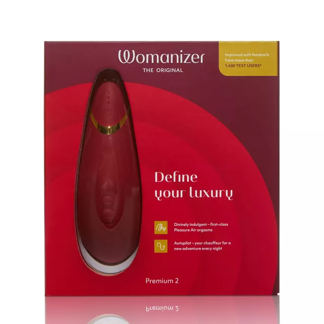 Premium 2 14-Function Rechargeable Waterproof  Clitoral Stimulator Bordeaux 6.5 Inch - Womanizer at Spencer's