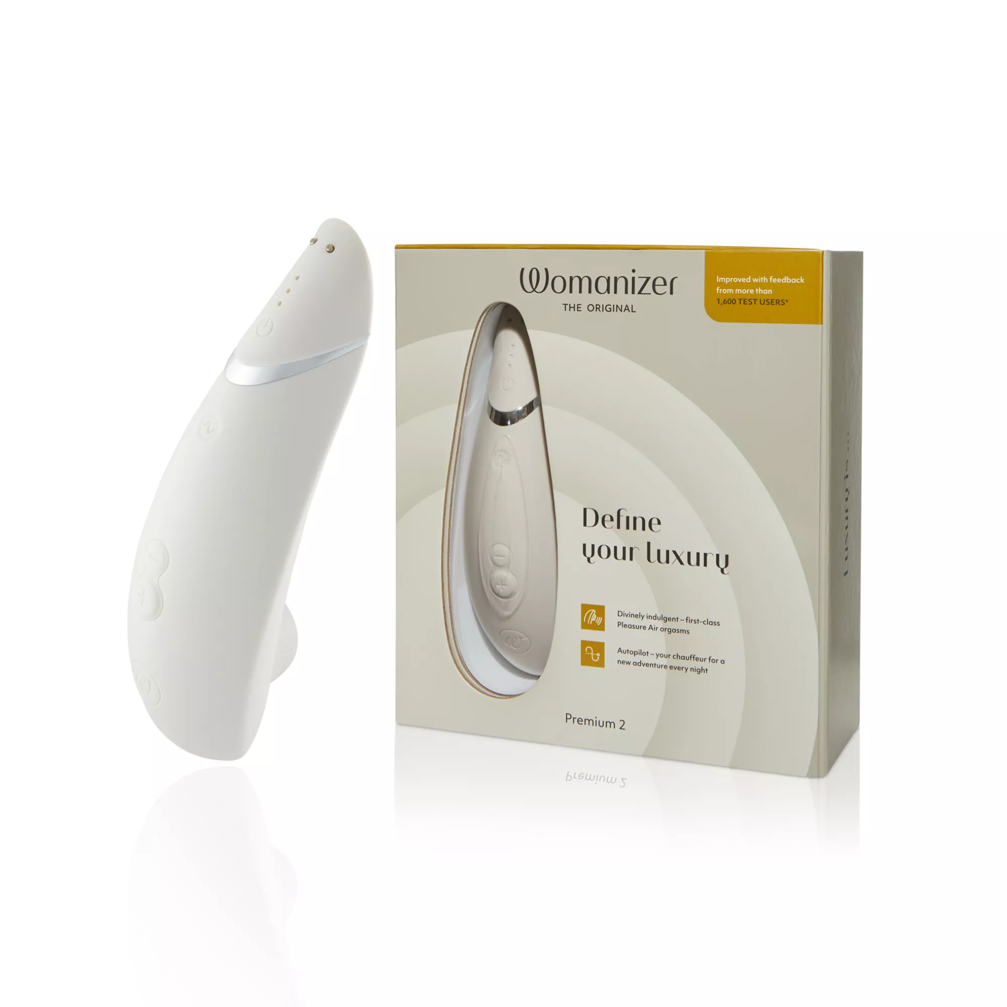 Premium 2 14-Function Rechargeable Waterproof  Clitoral Stimulator Gray 6.5 Inch - Womanizer at Spencer's