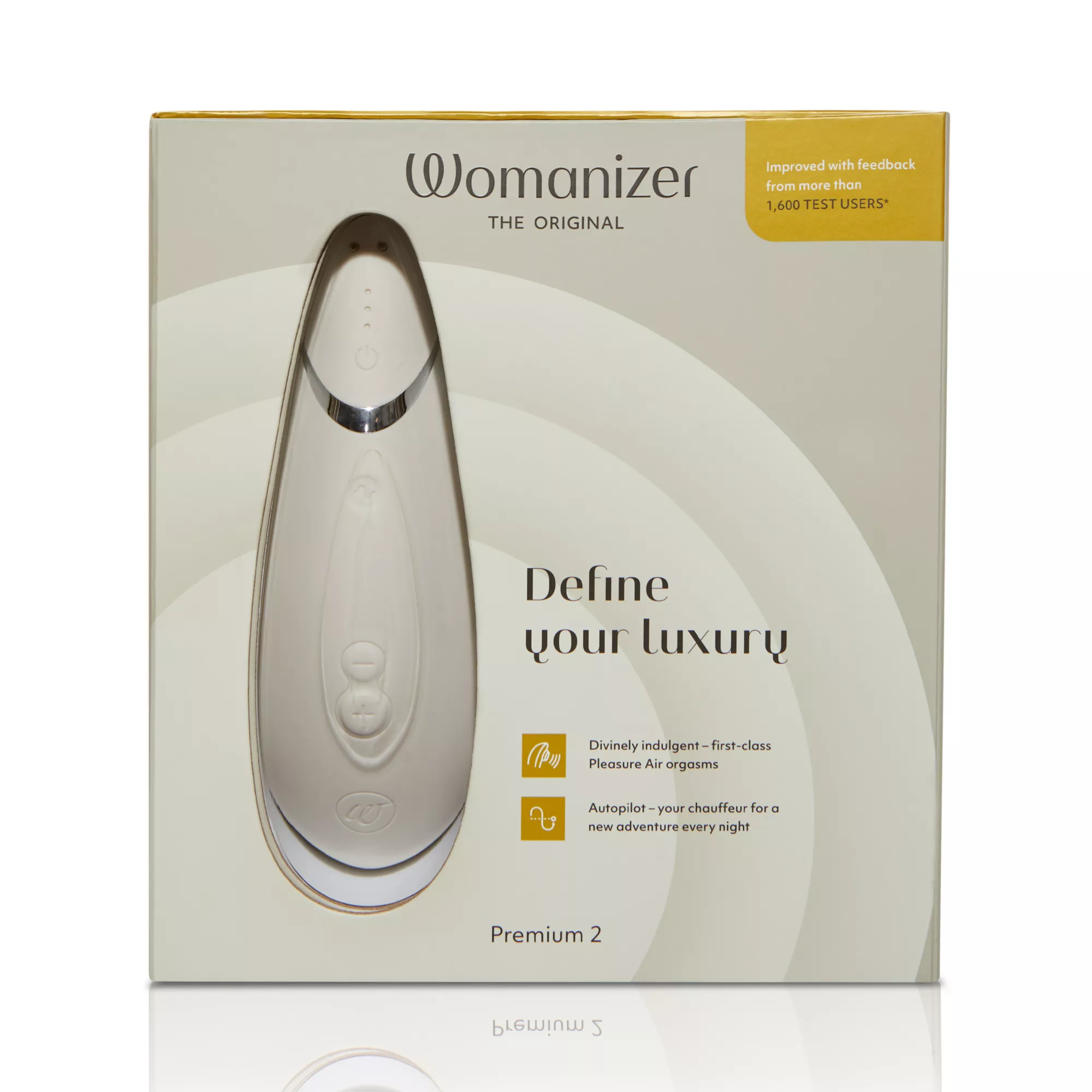 Premium 2 14-Function Rechargeable Waterproof  Clitoral Stimulator Gray 6.5 Inch - Womanizer at Spencer's