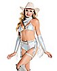 Silver Fringe Sexy Cowgirl Costume