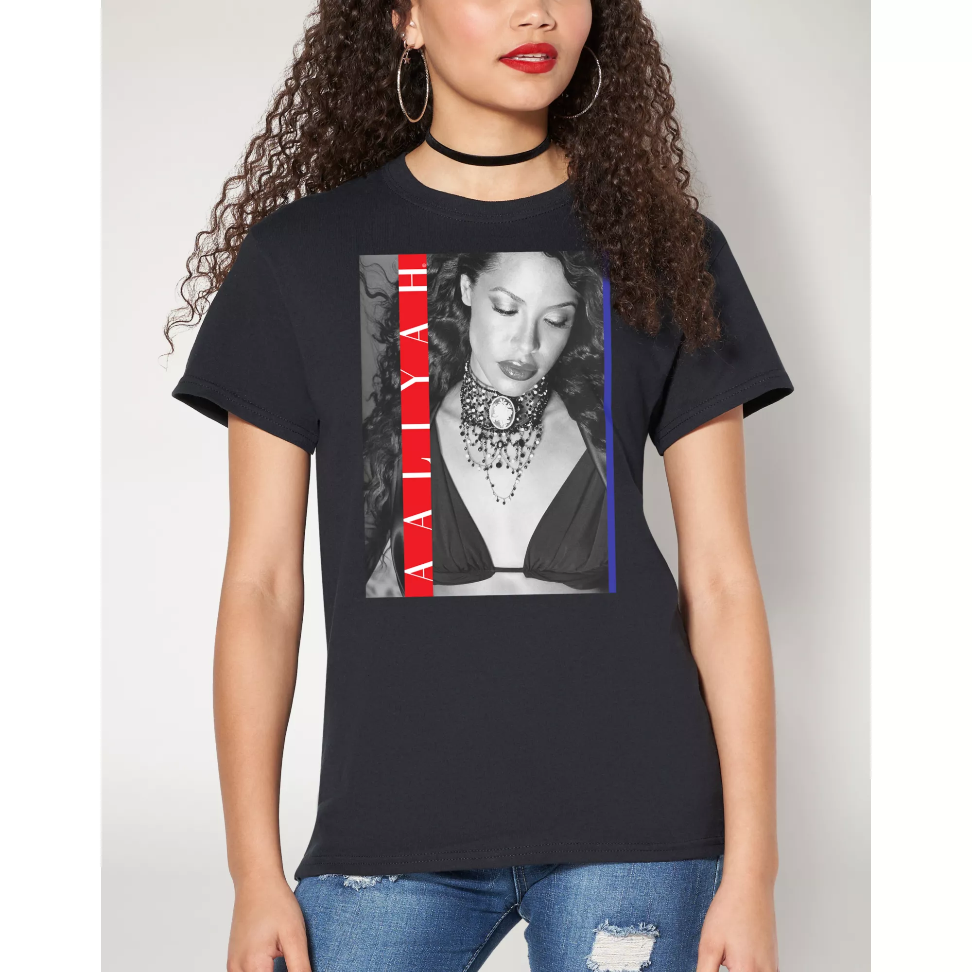 Aaliyah Red Stripe T Shirt at Spencer's