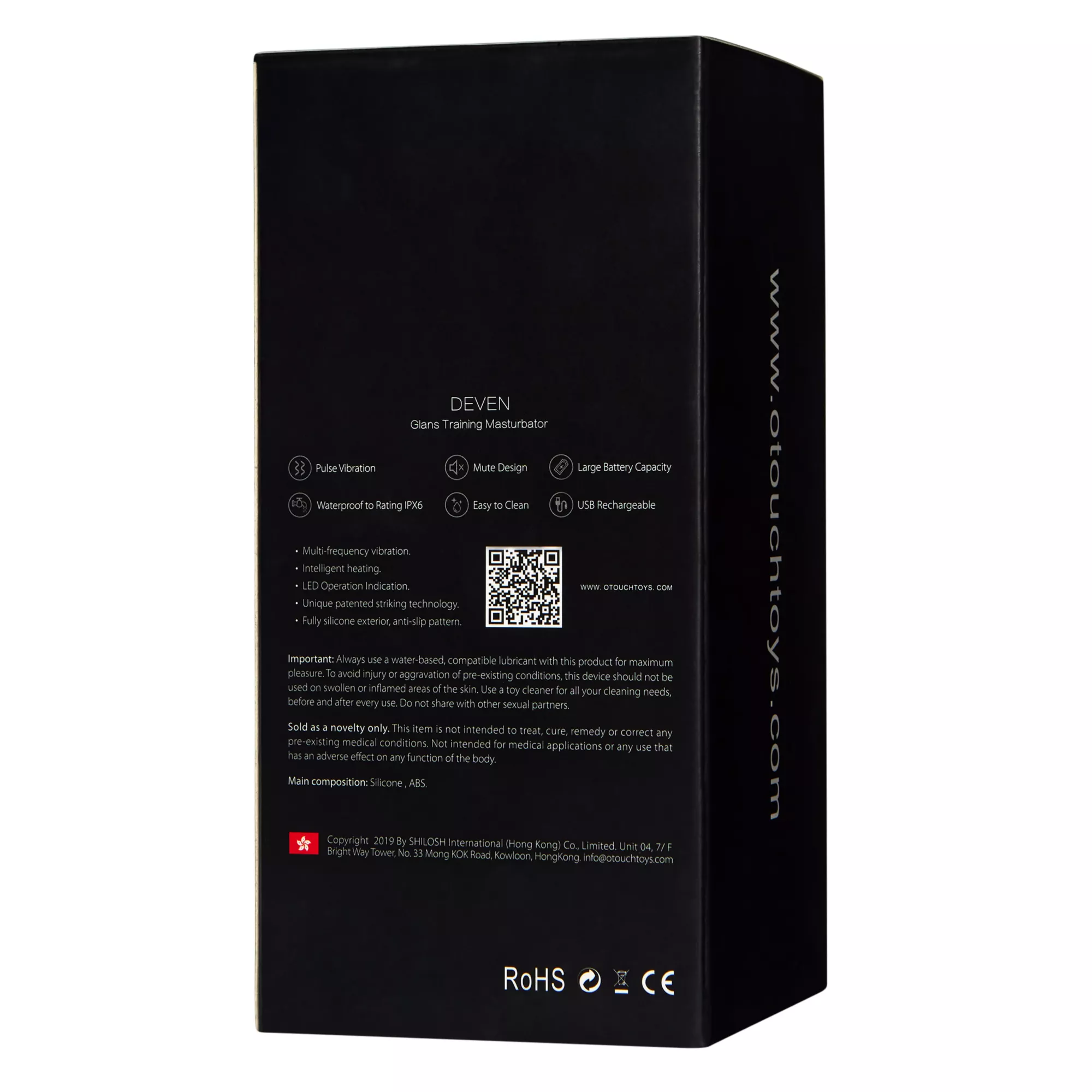 Deven Pulse Vibration Rechargeable Waterproof Masturbation Cup at Spencer's