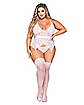 Plus Size Lace Bustier and G-String Panties Set