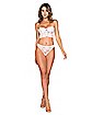 White Lace Cropped Bustier and Thong Panties Set