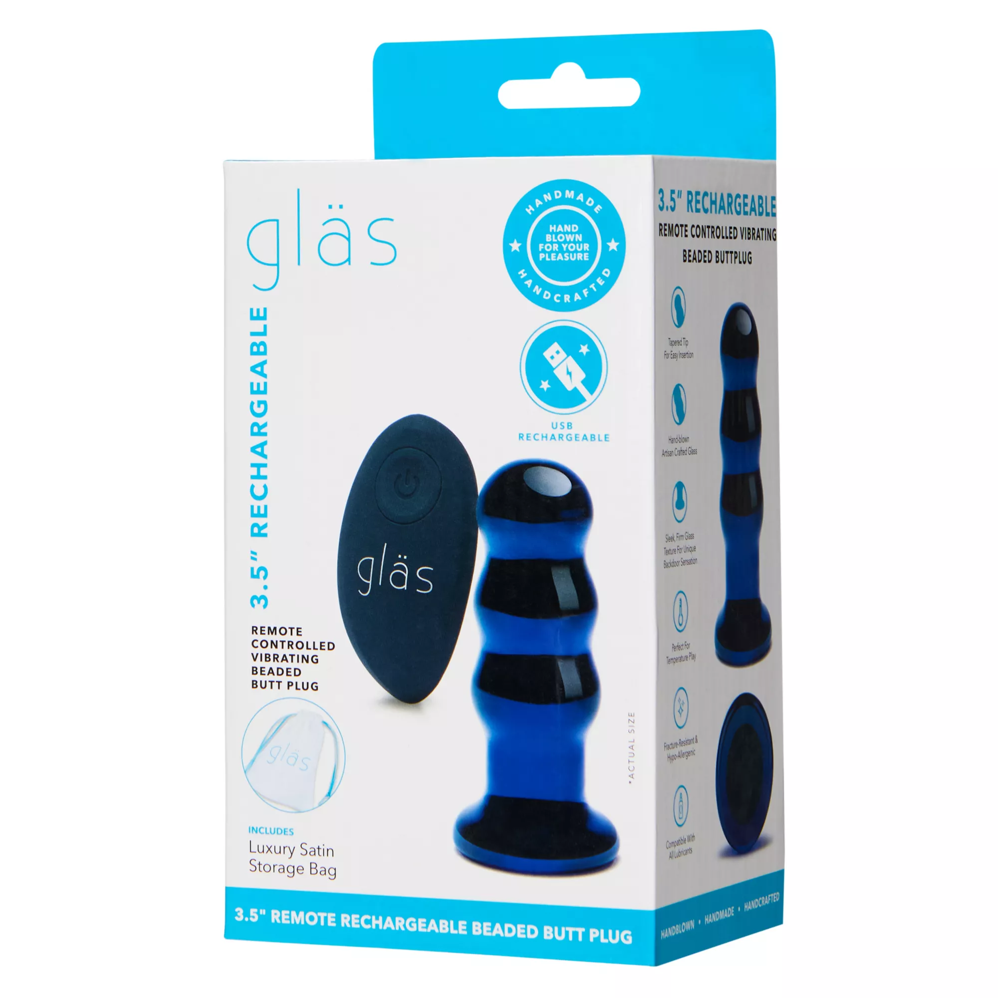 Rechargeable Vibrating Beaded Butt Plug - 4 Inch at Spencer's