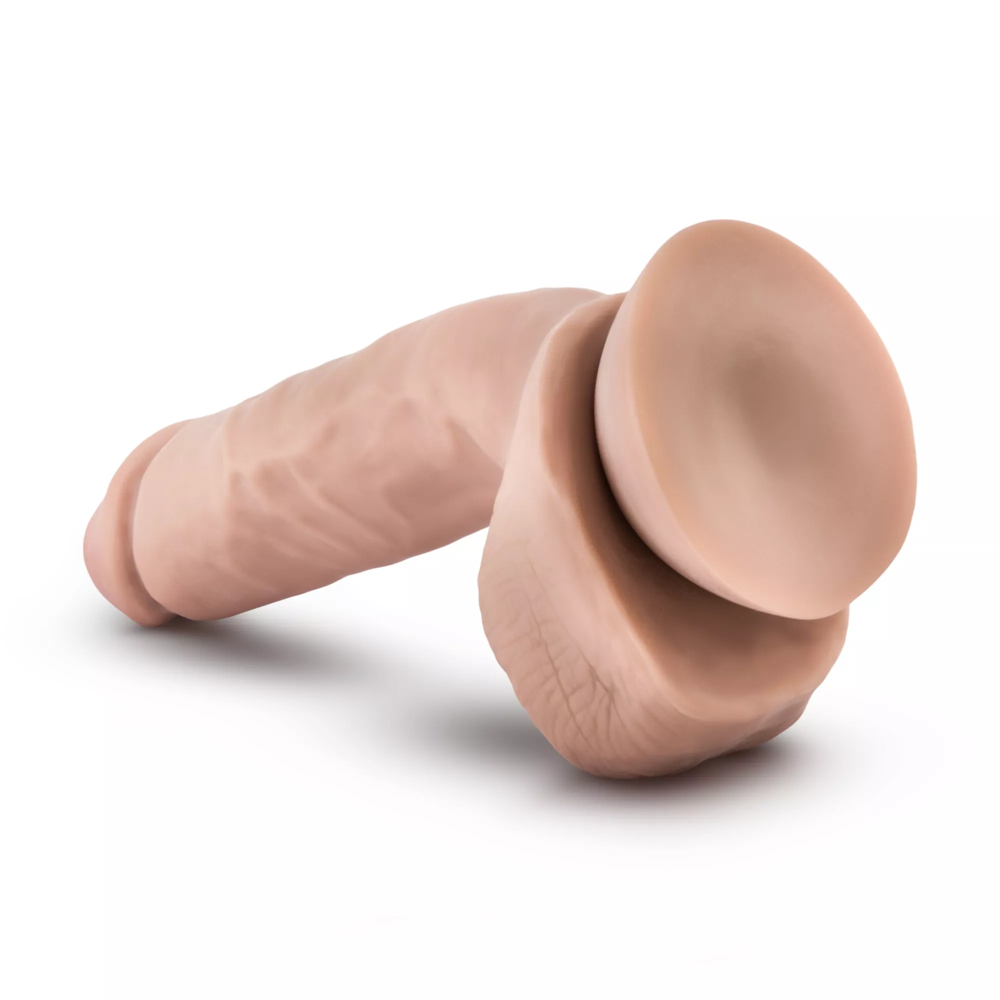 Self-Lubricating Waterproof Dildo with Balls 8.5 Inch - Beige at Spencer's