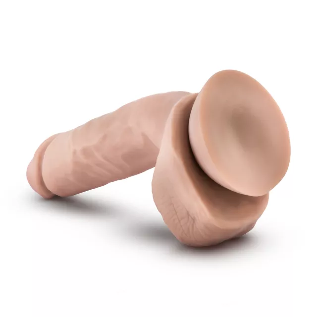 Self-Lubricating Waterproof Dildo with Balls 8.5 Inch - Beige at Spencer's