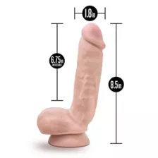 Self-Lubricating Waterproof Dildo with Balls 8.5 Inch - Beige at Spencer's