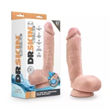 Self-Lubricating Waterproof Dildo with Balls 8.5 Inch - Beige at Spencer's