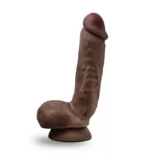 Self-Lubricating Waterproof Dildo with Balls 8.5 Inch - Brown at Spencer's
