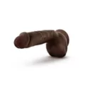 Self-Lubricating Waterproof Dildo with Balls 8.5 Inch - Brown at Spencer's