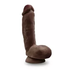Self-Lubricating Waterproof Dildo with Balls 8.5 Inch - Brown at Spencer's