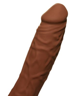 7-Function Realistic Girthy Rechargeable Waterproof Vibrator 9.6 Inch - Brown