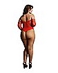 Plus Size Red Lace Crotchless Teddy