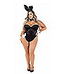 Plus Size Playboy Bunny Bodysuit Outfit - Black