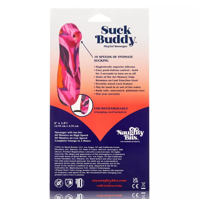 Suck Buddy 10-Function Rechargeable Waterproof Clitoral Stimulator - 5 Inch at Spencer's