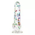 I Heart Dick Heart Confetti Suction Cup Dildo - 6 Inch at Spencer's