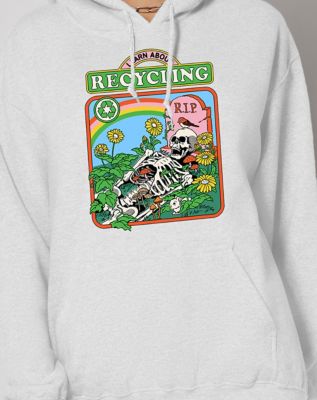 Learn About Recycling White Hoodie - Steven Rhodes