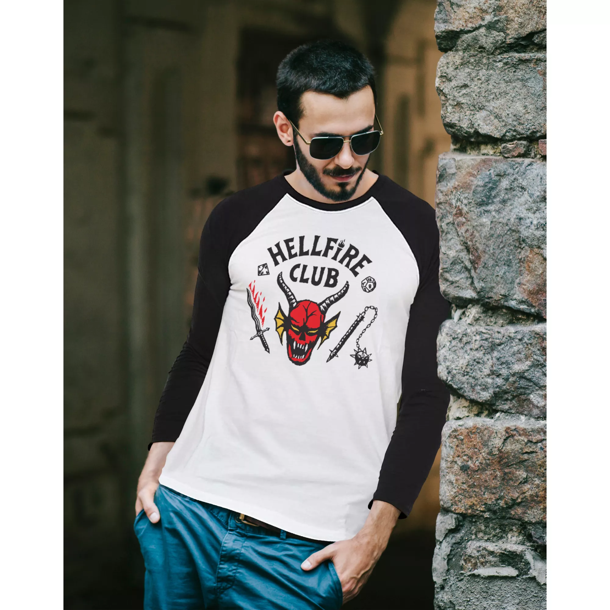 Hellfire Club Raglan T Shirt - Stranger Things at Spencer's