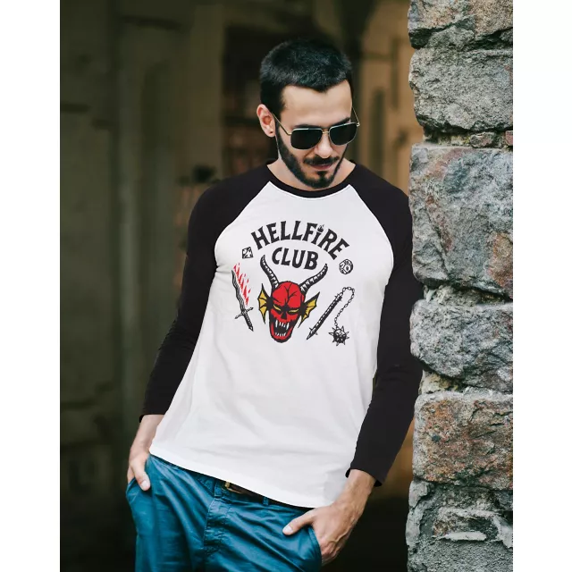 Hellfire Club Raglan T Shirt - Stranger Things