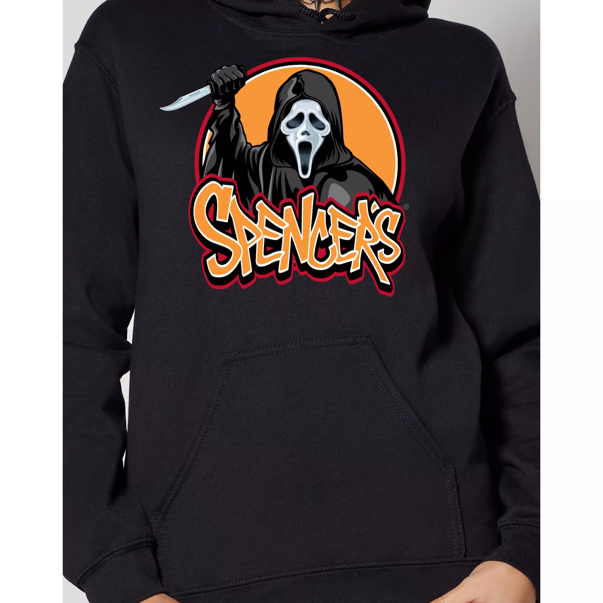 Ghost Face Spencer's Logo Hoodie at Spencer's
