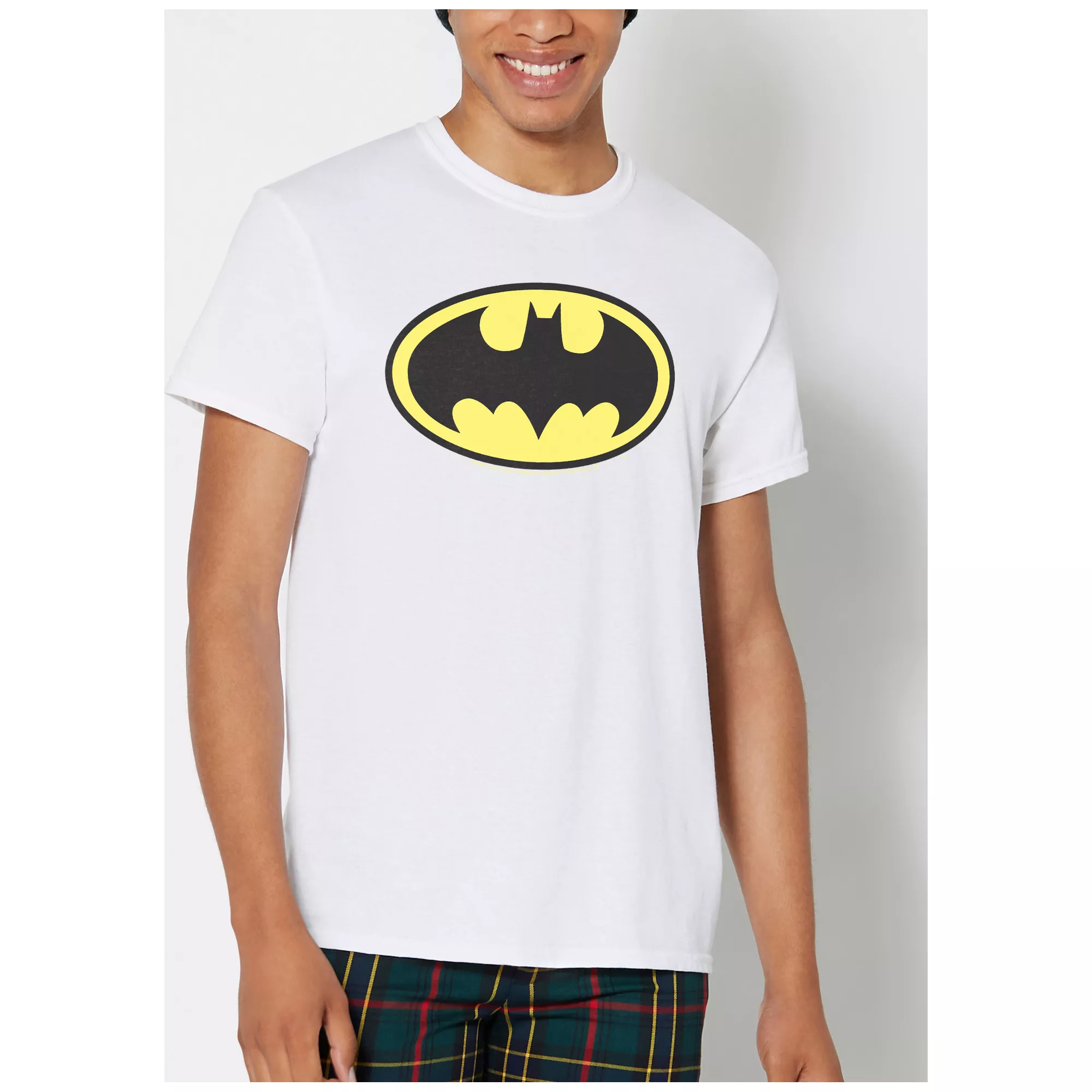 White Batman Logo T Shirt at Spencer's