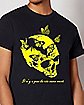 Yellow Butterfly Skull T Shirt